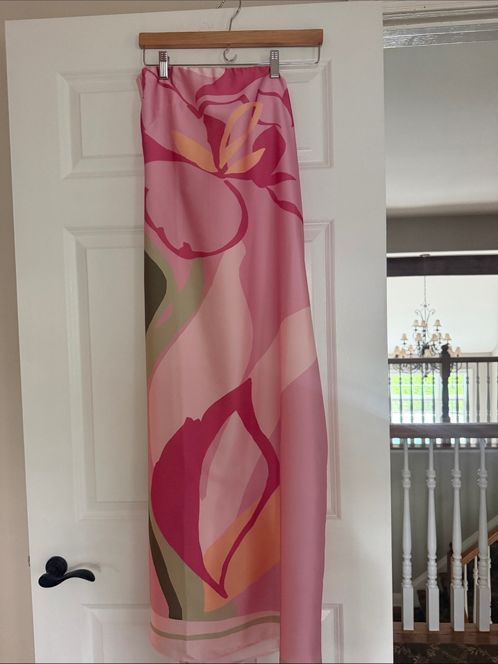 Abercrombie & Fitch Pink Floral Strapless Maxi Slip Dress
